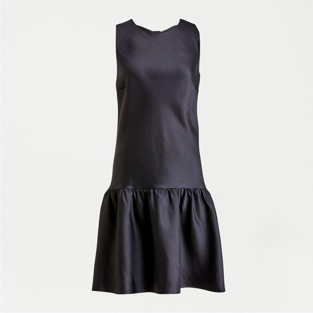 NEW J Crew Women's Black Bow back Shift Dress In Duchess Satin Women's Size 4